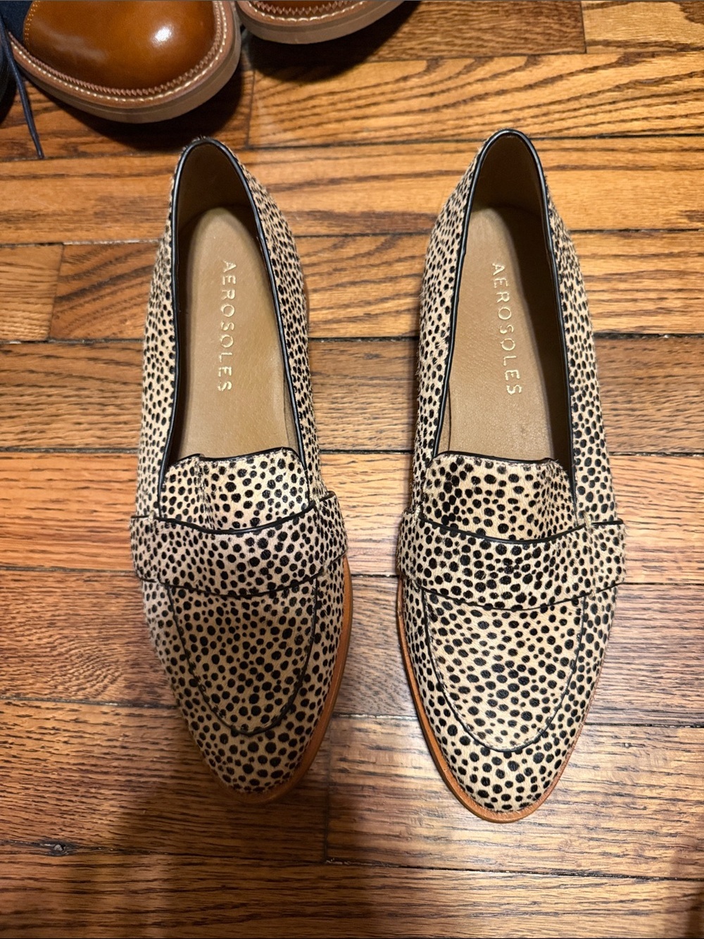 Aerosoles Leopard Print Calf Hair penny Loafers Women’s Size 7.5M